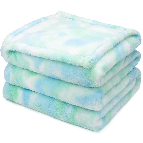 Fleece Blanket Green Throw Blanket - 300GSM Throw Blanket for Couch Soft Fuzzy Plush Cozy Blankets, Spring Home Decor - Blue Green - Baby(40"x50"/ 100x130cm)