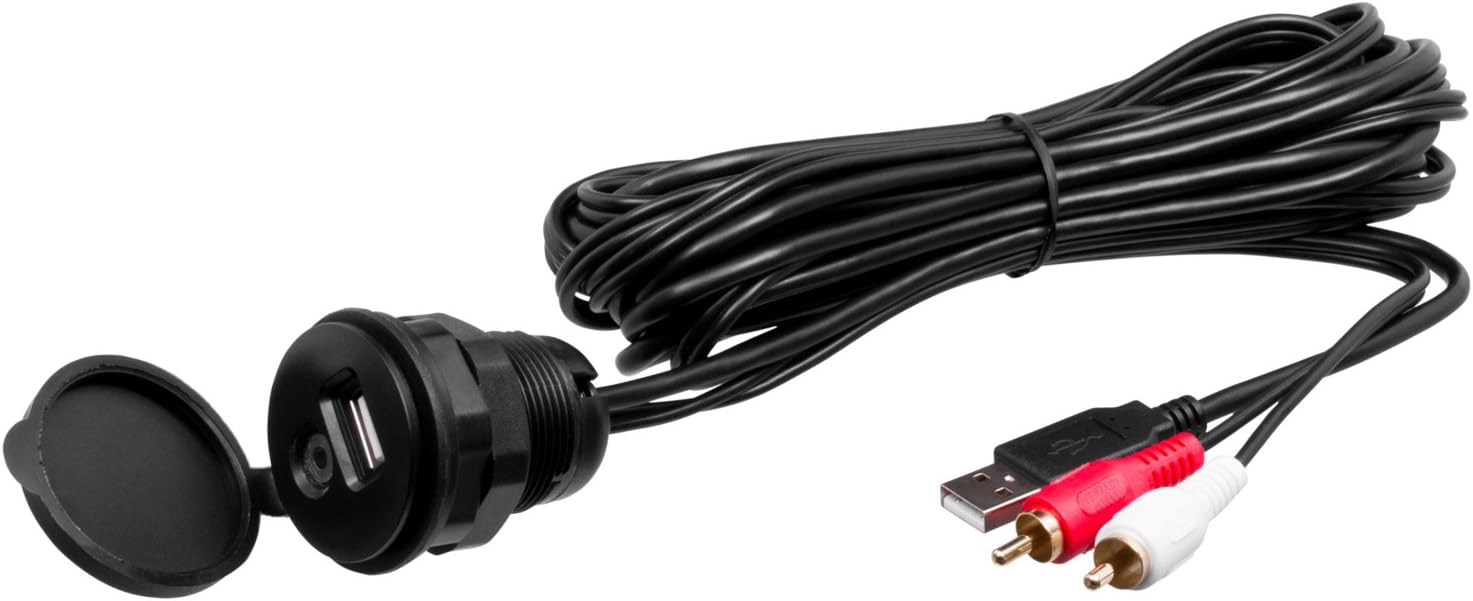 BOSS Audio Systems MUSB35 Universal USB 3.5mm 6 foot long Auxiliary Interface Mount and Cable