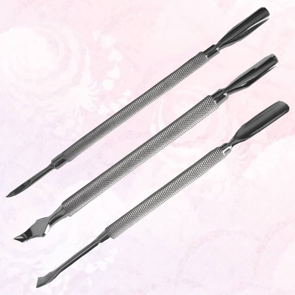 FOMIYES 9stücke Teiliges Edelstahl Nagelhautentferner Doppelseitiger Nagellackreiniger Für Maniküre Professionelles Werkzeug Zur Pflege Und Entfernung Von Nagelhaut Silberfarben
