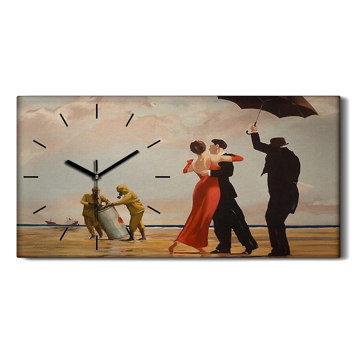 Horloge sur Toile Silencieuse sans Tic-Tac pour Chambre Zen 60x30cm
