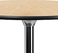 Vista 13 de Flash Furniture Lars 36'' Round Wood Cocktail Table with 30'' and 42'' Columns, Wood Bar Height Table for Commercial or Residential Use, Natural