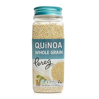 Pereg Whole Grain White Quinoa (12 oz x 6 Pack) Ancient Superfood Pre-Washed Quinoa Grains | Non-GMO, Vegan & Gluten-Free | Rice & Pasta Alternative | Rich in Protein, Fibre & Iron | Plant Protein