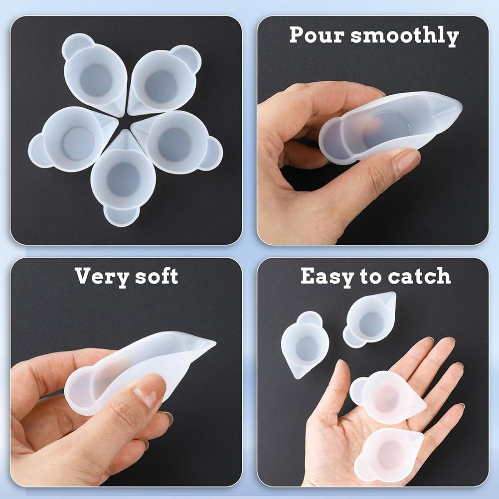 20 bicchieri in resina epossidica, piccoli stampi in silicone, dispenser per bicchieri, mini misurini per miscelare resina epossidica, creazione di gioielli