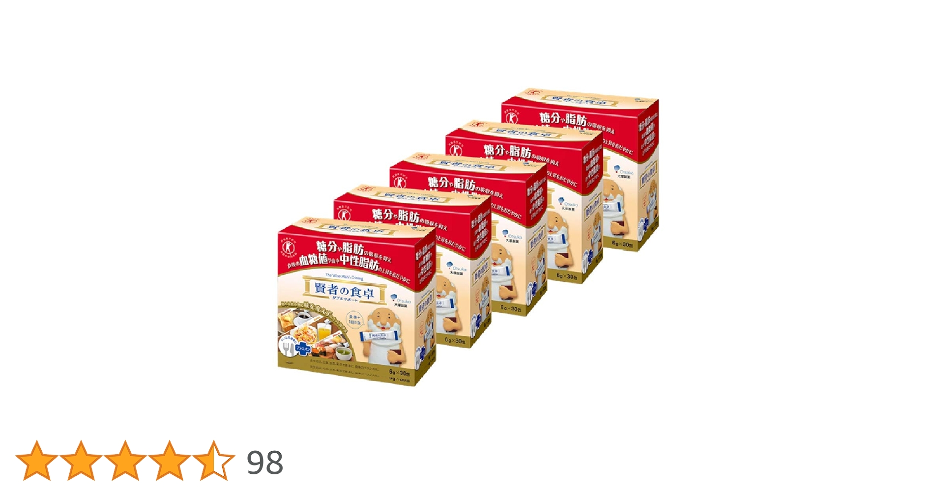 Amazon | 大塚製薬 賢者の食卓 ダブルサポート 6g×30包×5箱 【特定保健