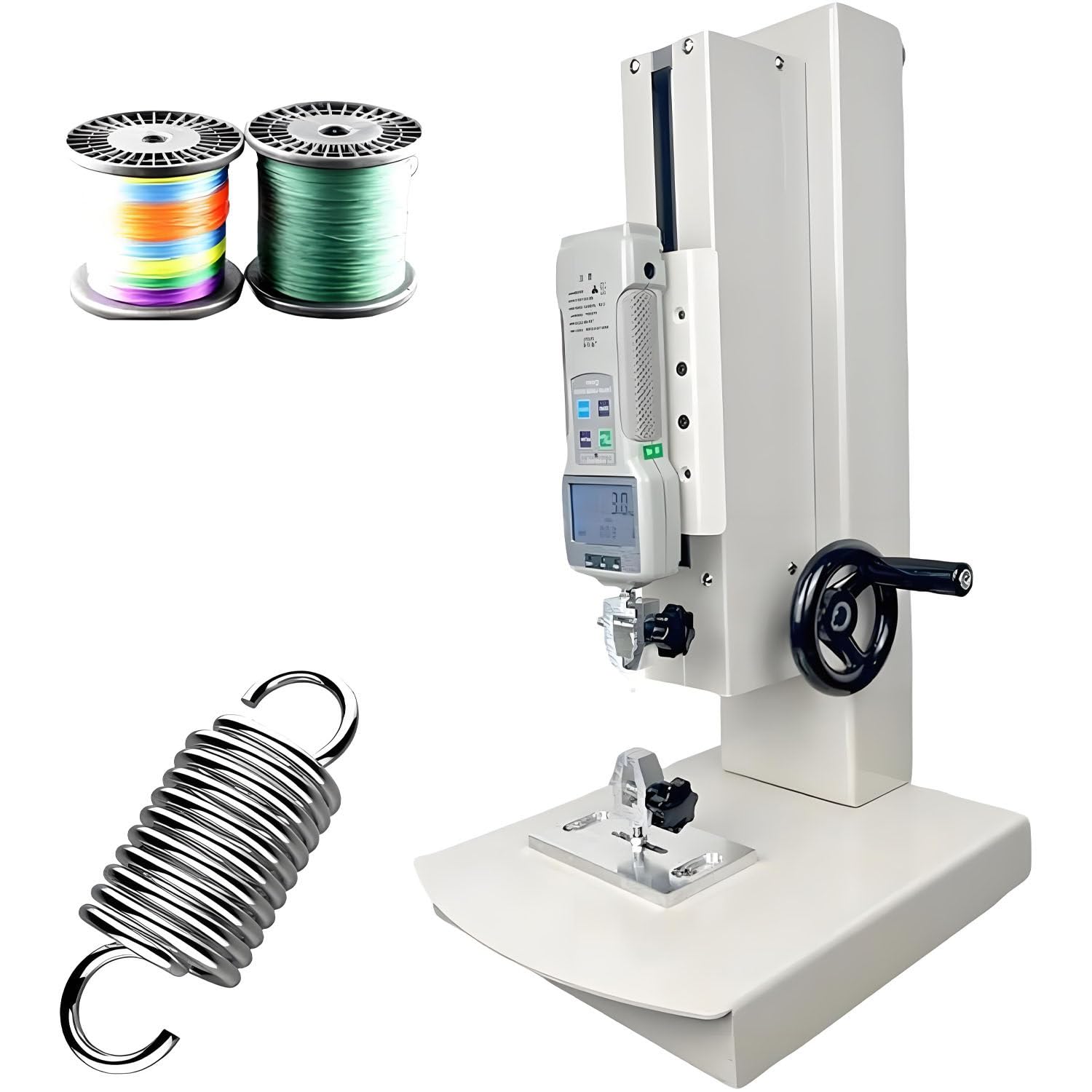 GLBMXDD Tensile Testing Machine, 10-2000N Digital Tensile Pressure Tester with 5 Probes,300mm Trips,Hand Crank Vertical Tensile Test Bench, for electronic components, hardware accessories 20N