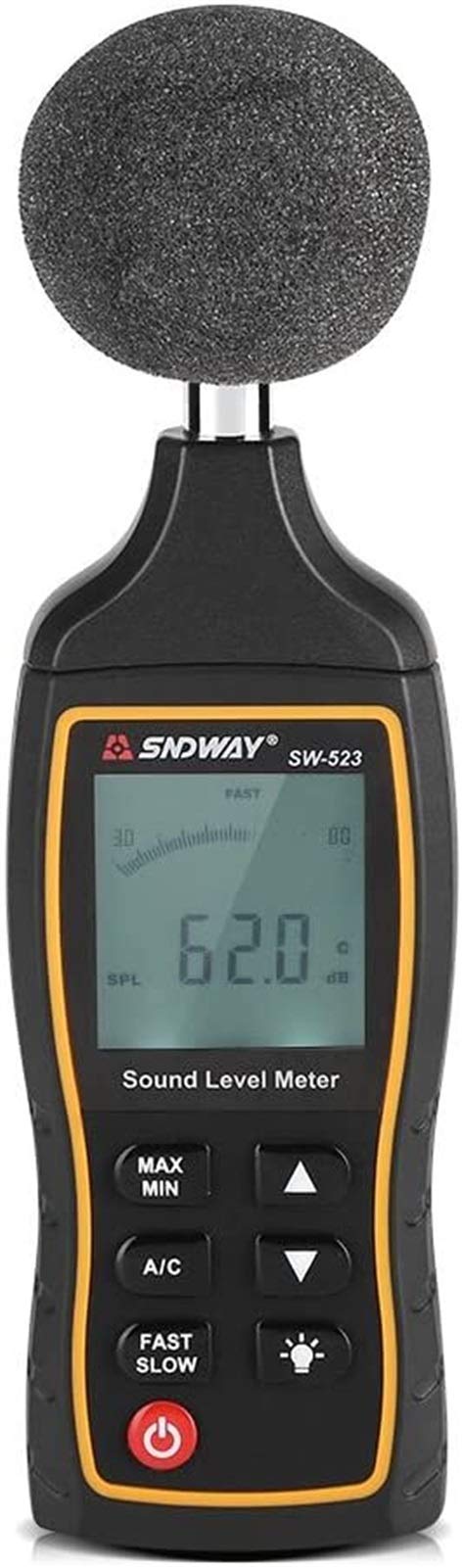 JJJ Pomiar decybeli, cyfrowy miernik poziomu dźwięku 30 ~ 130 dB o wysokiej precyzji z dużym wyświetlaczem, narzędzie do pomiaru decybeli do biura, produkcji i placu budowy
