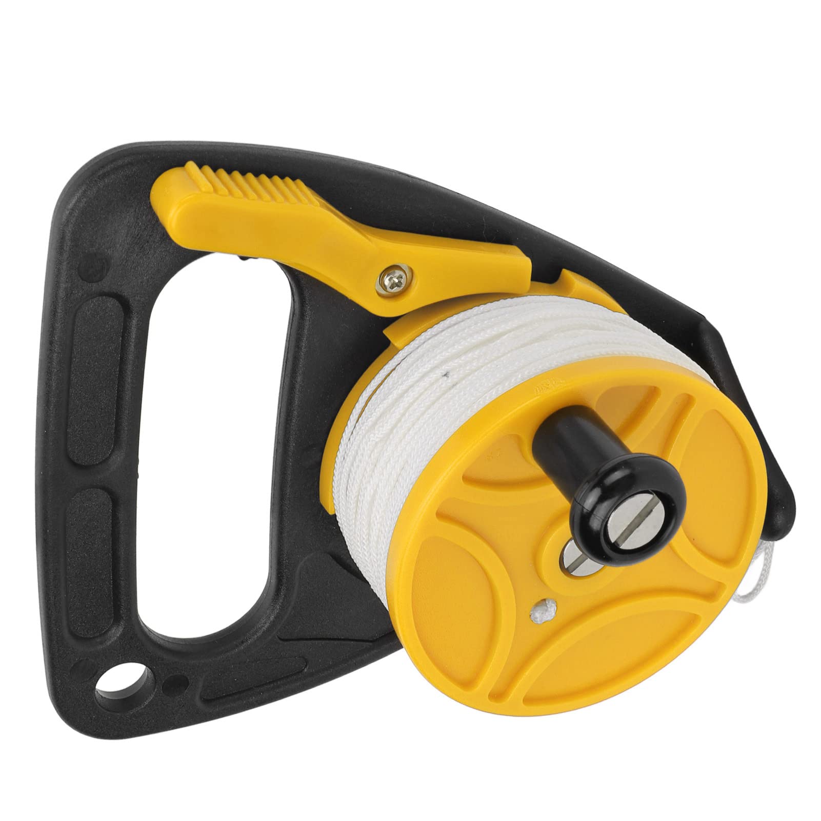 Dévidoir de plongée Mavaol, enrouleur de corde de plongée à doigt, multi-usage, avec câble blanc de 46 m pour la plongée en grotte. (Roue jaune)