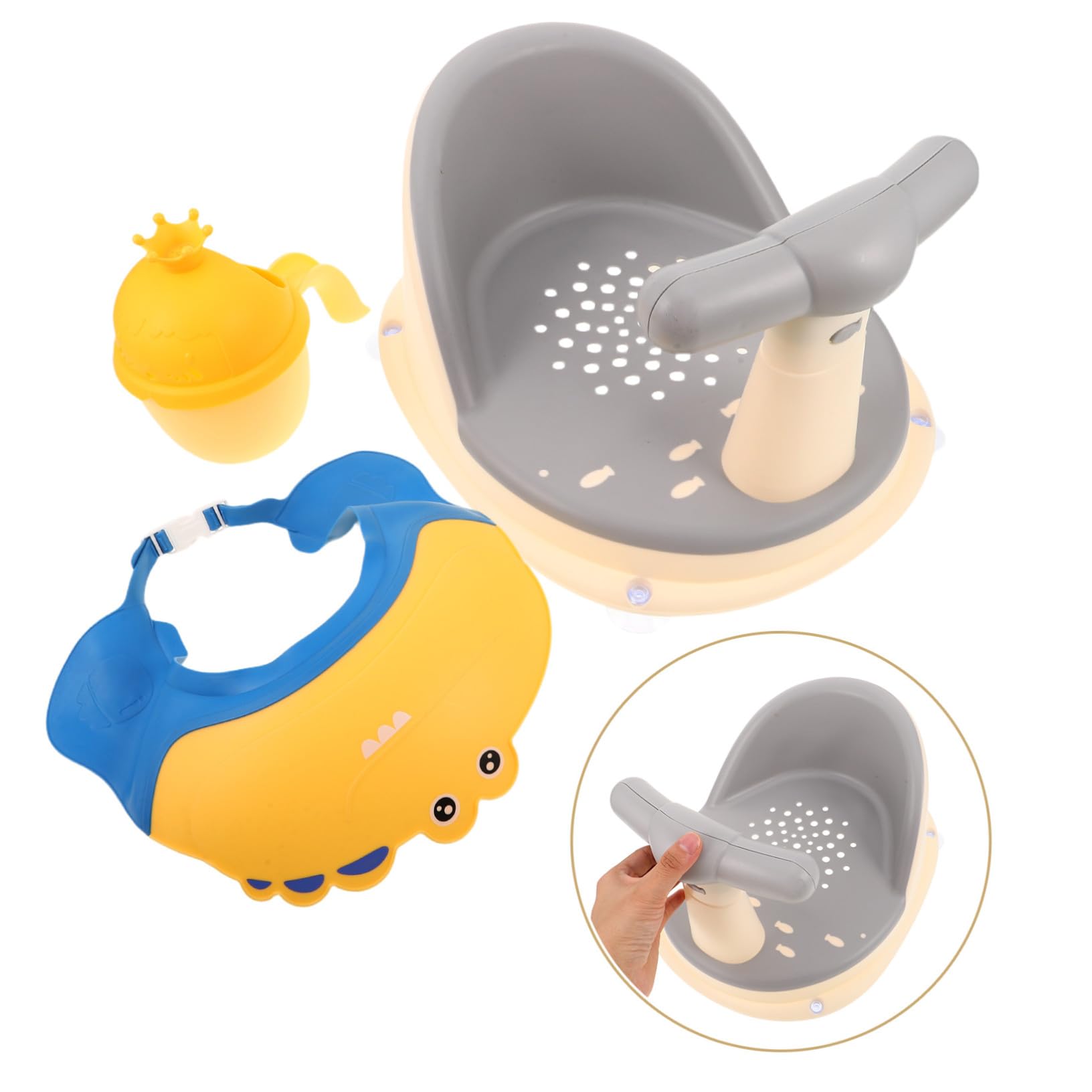 Asiento de Baño Ajustable para Bebés y Pequeños Antideslizante Diseño Seguro Soporte Estable para Recién Nacidos y Sentados Baño Cómodo y Protegido