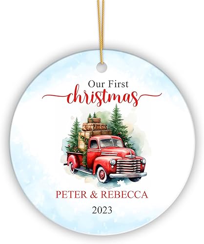 Miniatura 17 de Adorno de Navidad familiar personalizado, adorno de primera Navidad como familia de cuatro miembros, regalo con nombre para la familia, decoración