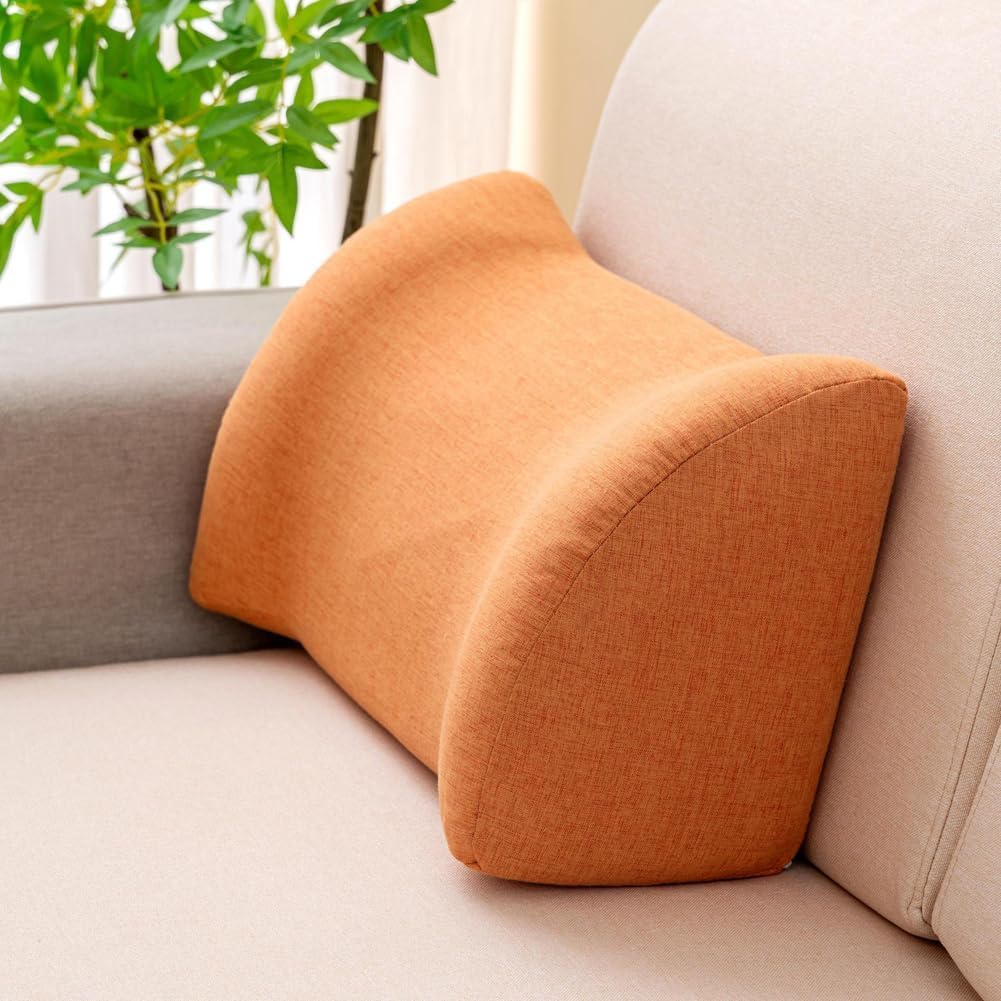 Almohada de apoyo lumbar para sofá, silla, coche y cama, respaldo de espuma de alta densidad para mejorar y aliviar el dolor de espalda baja (20 x 7.5 x 11 pulgadas) - Soporte ideal N