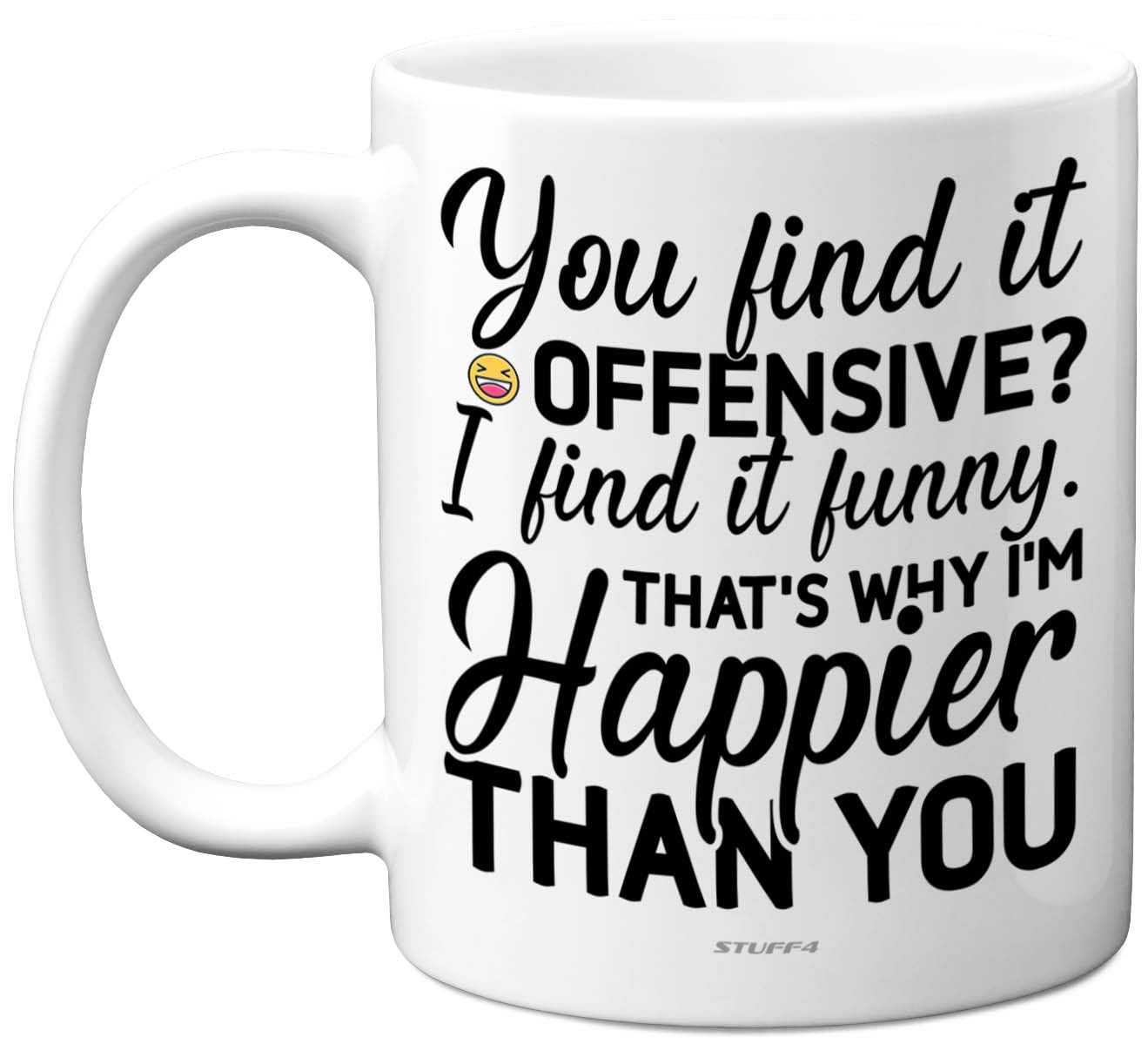 Funny Novelty Mug Gifts - Find It Funny - Fun Birthday Mug Present for Colleague Husband Wife Best Friend Auntie Uncle Sister Brother, 11oz Ceramic Dishwasher Safe Coffee Cup