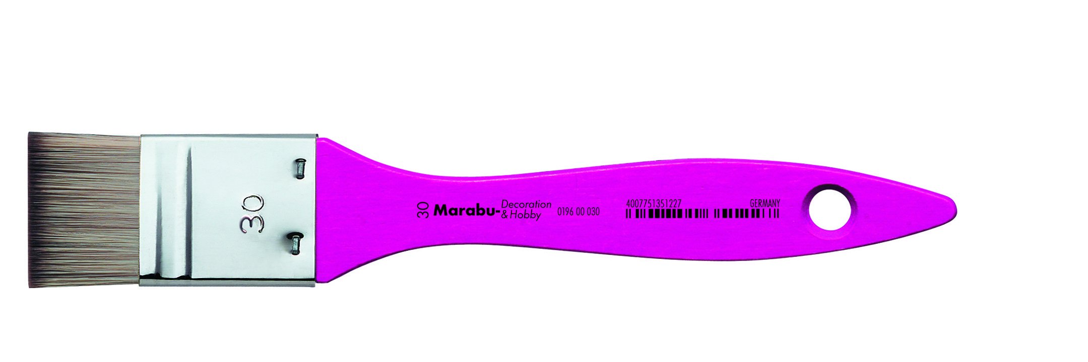 Western's Smokehouse Marabu Decor and Hobby Wide Number 30 Synthetic Paint Brush, Wood, Magenta