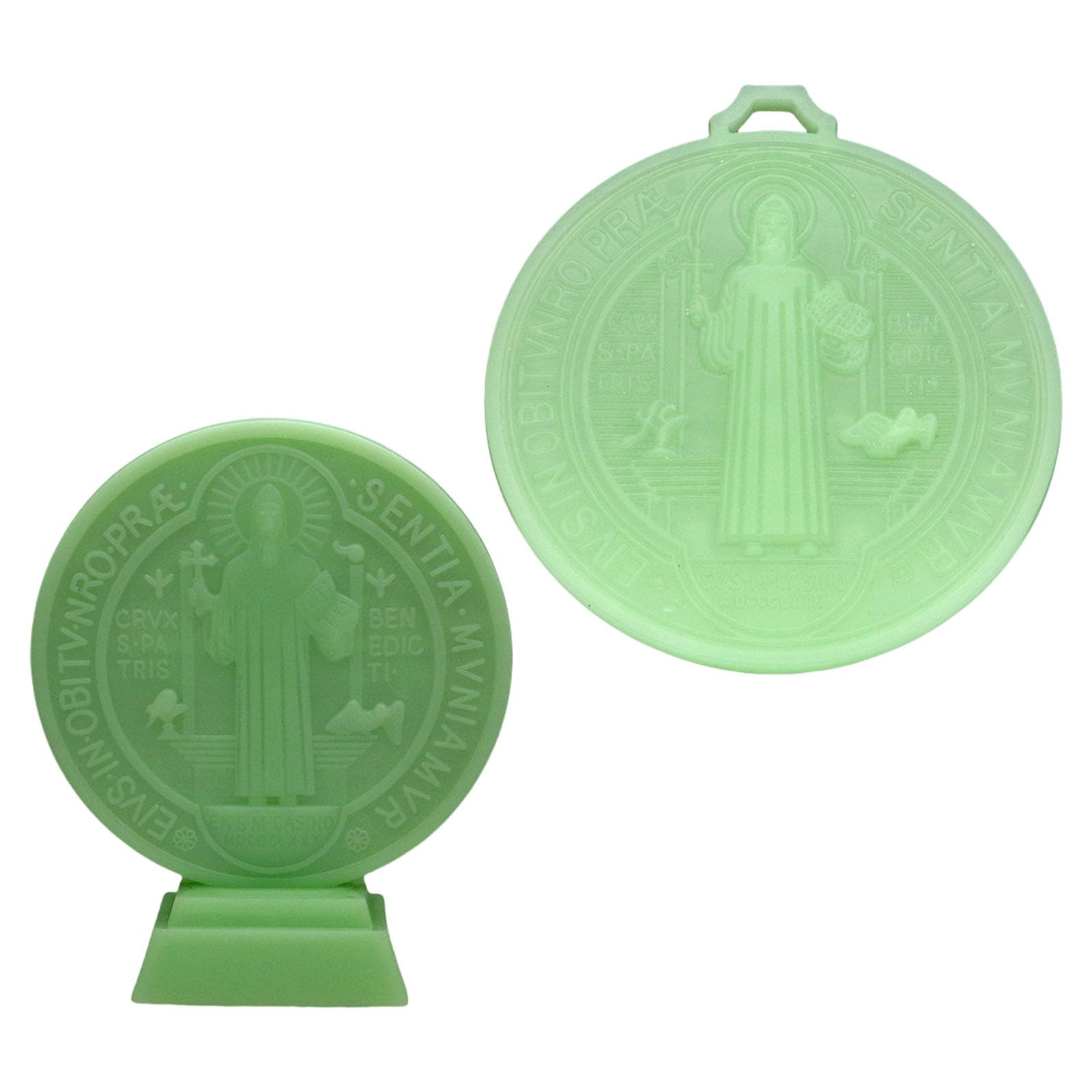 Of 2 5inch Benedict Crosses Glowing in Dark Noctilucent Medals for Religious Enthusiasts Benedict Crosses