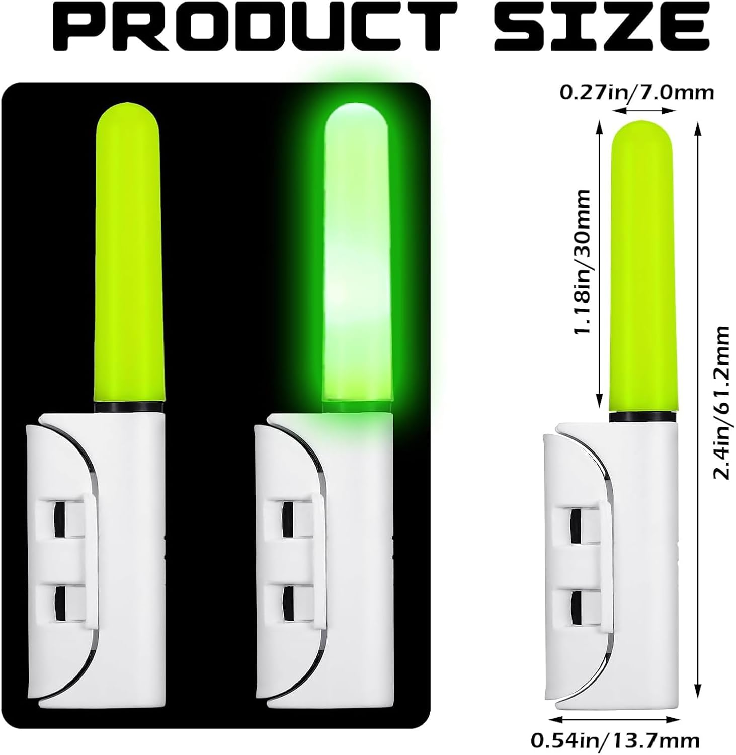 Waterproof LED Fishing Light with Rechargeable Battery Fishing Float Light for Night Fishings in Lake Rivers and Sea