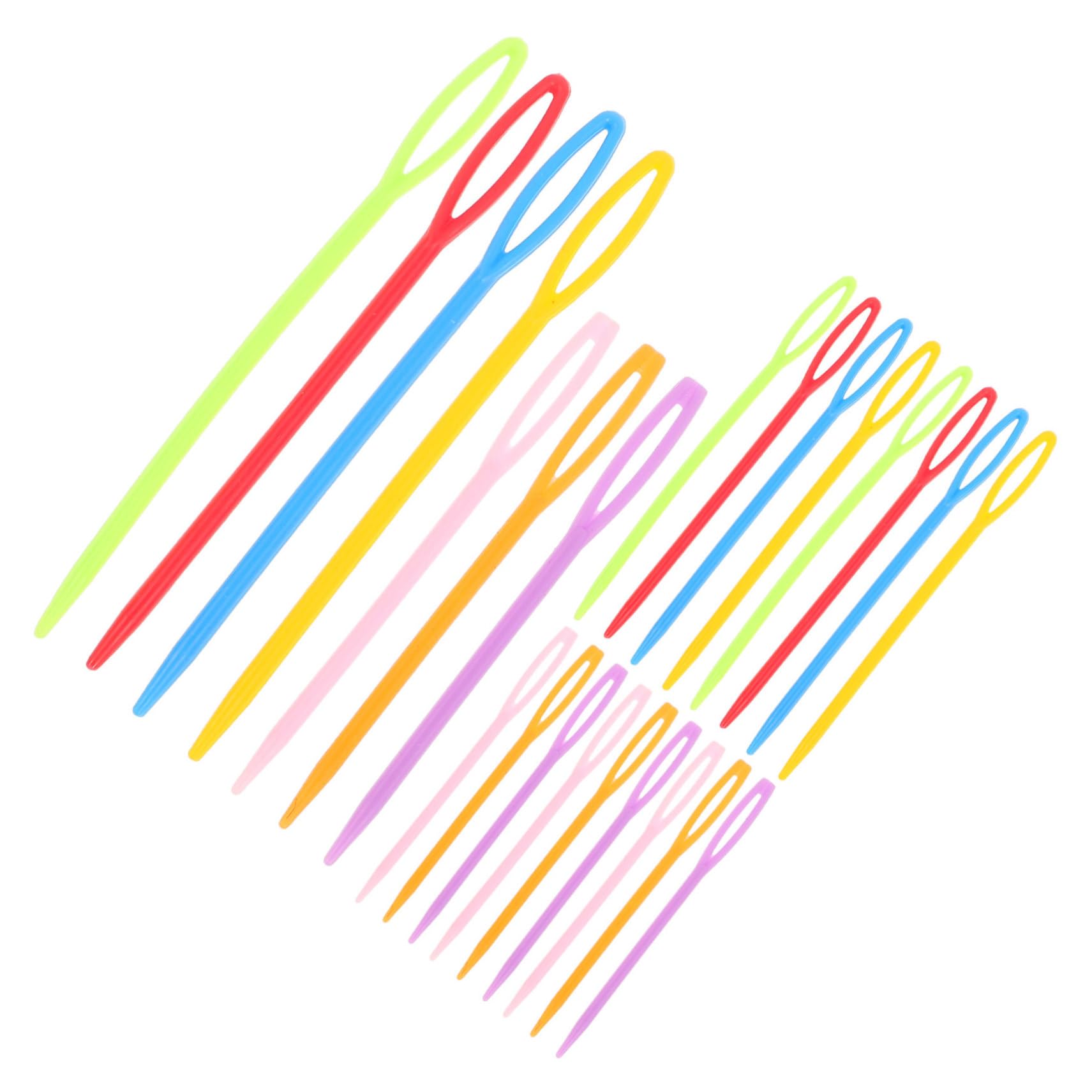 IWOWHERO Kids Craft Sewing Needles Set 40pcs Plastic Large Eye Needles 7cm 9cm Weaving Darning Tools