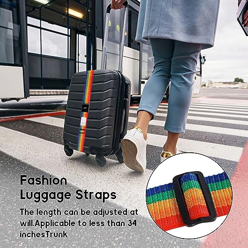 Image of Luggage Straps with Combination Lock Adjustable Non-Slip Cross Strap for 20-34 inch Suitcases Travel Suitcase Belt