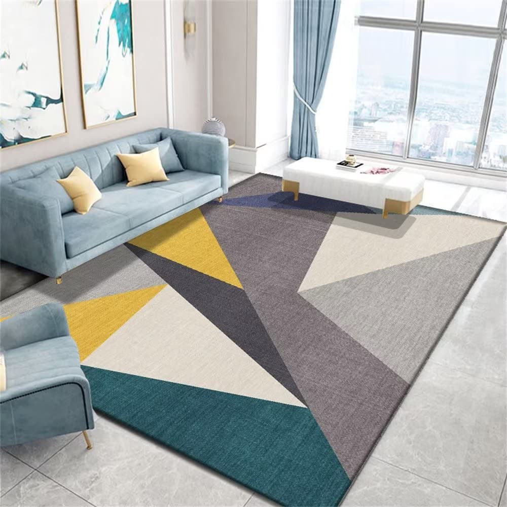 Tapis exterieur enfant jaune et gris pour habiller un sol froid