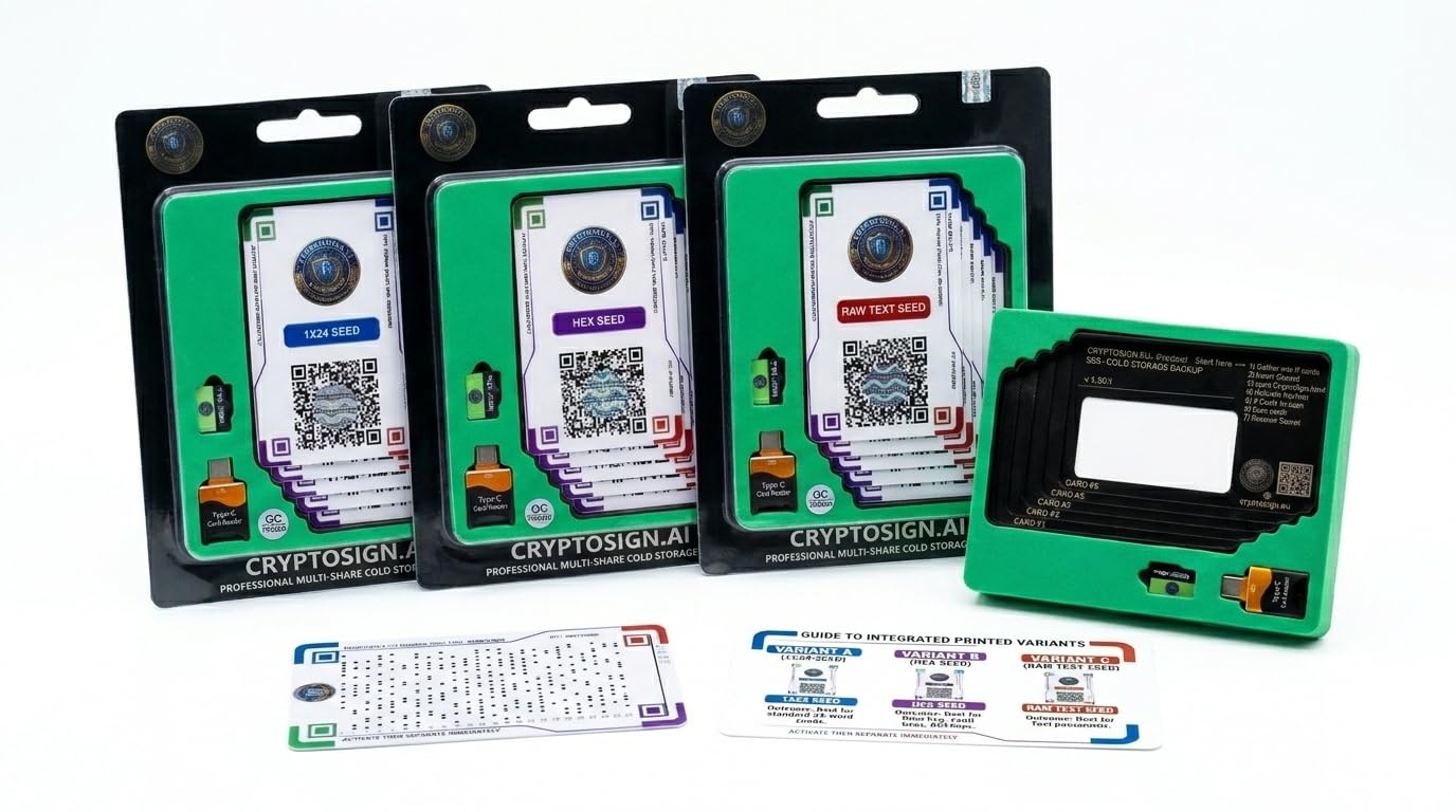 Keyless Kit – (1 x 24) – Offline Master Password & Crypto Seed Phrase Backup – Shamir's Secret Sharing Security Cards (Offline Master Password & Crypto Seed Phrase Backup)