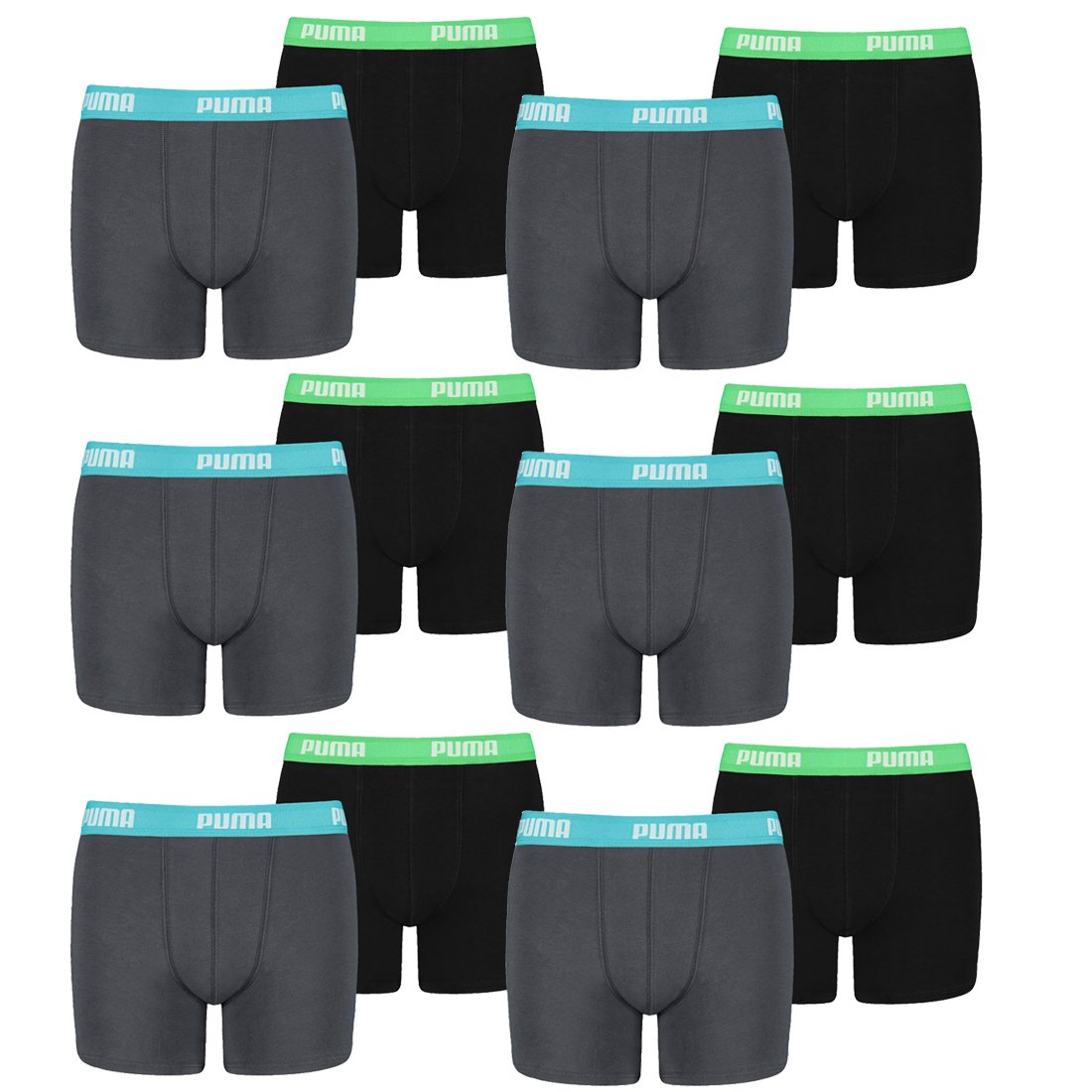PUMA 12er Pack Boxer Boxershorts Jungen Kinder Unterhose Unterwäsche