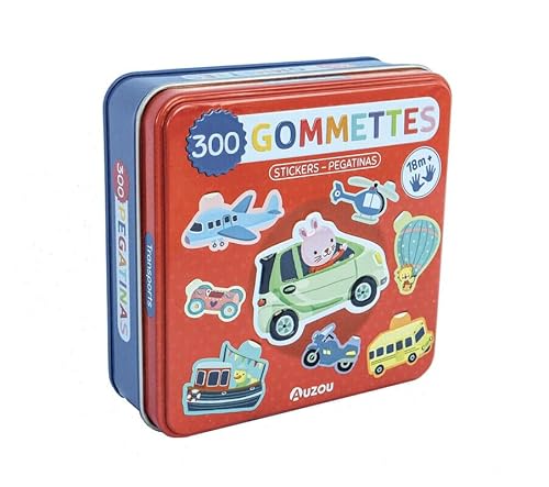 Boîte de gommettes métal - les transports
