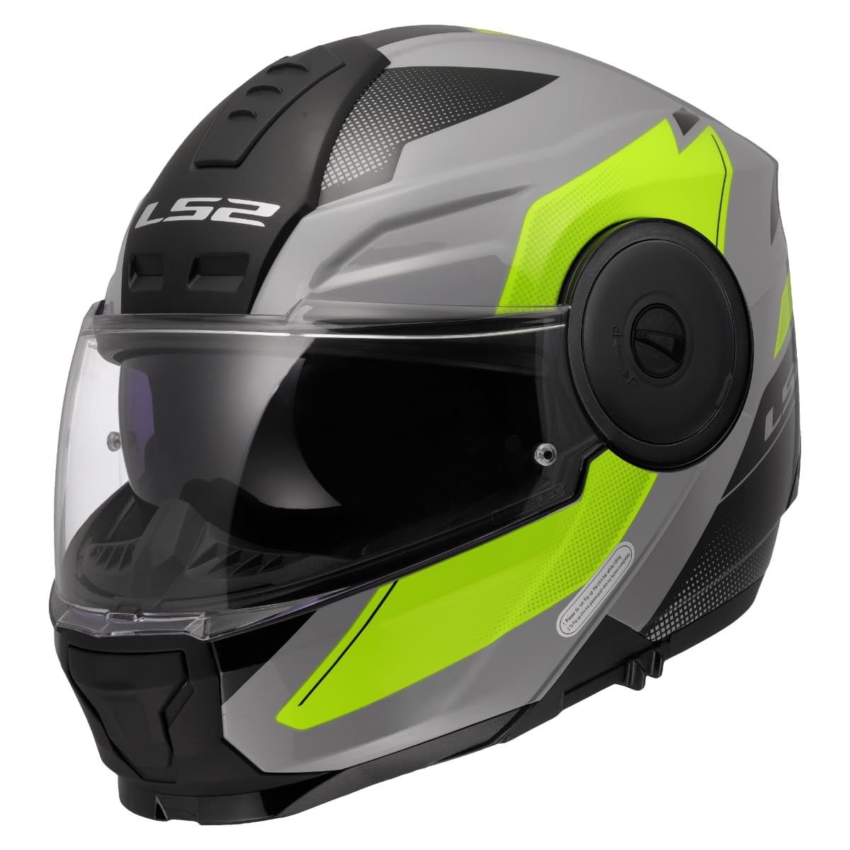 LS2, Casco Moto Modular SCOPE II DURIA Grey H-V Yellow, XS