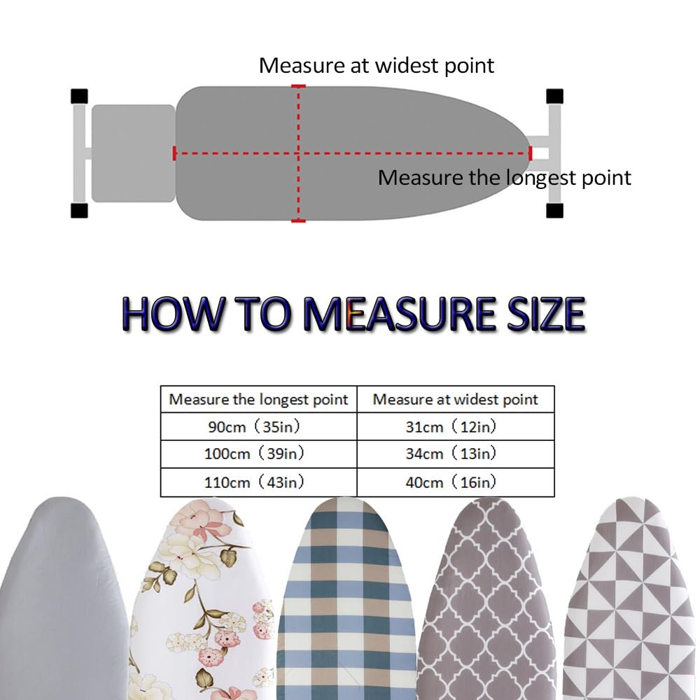 JEDAL Table Top Ironing Board Cover, Ironing Board Covers Standard Size 12x35, 13x39, 13x43, 15x47, Iron Cover Natural Untreated Cotton, Drawstring Tightening(Color:Red,Size:15x47(38x120cm))