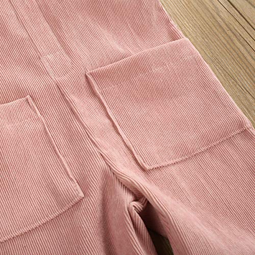Unisex Clothes Toddler Baby Girl Boy Solid Romper Overalls One Piece Bodysuit Suspender Jumpsuit Bib Pants Velvet Outfit B-Pink