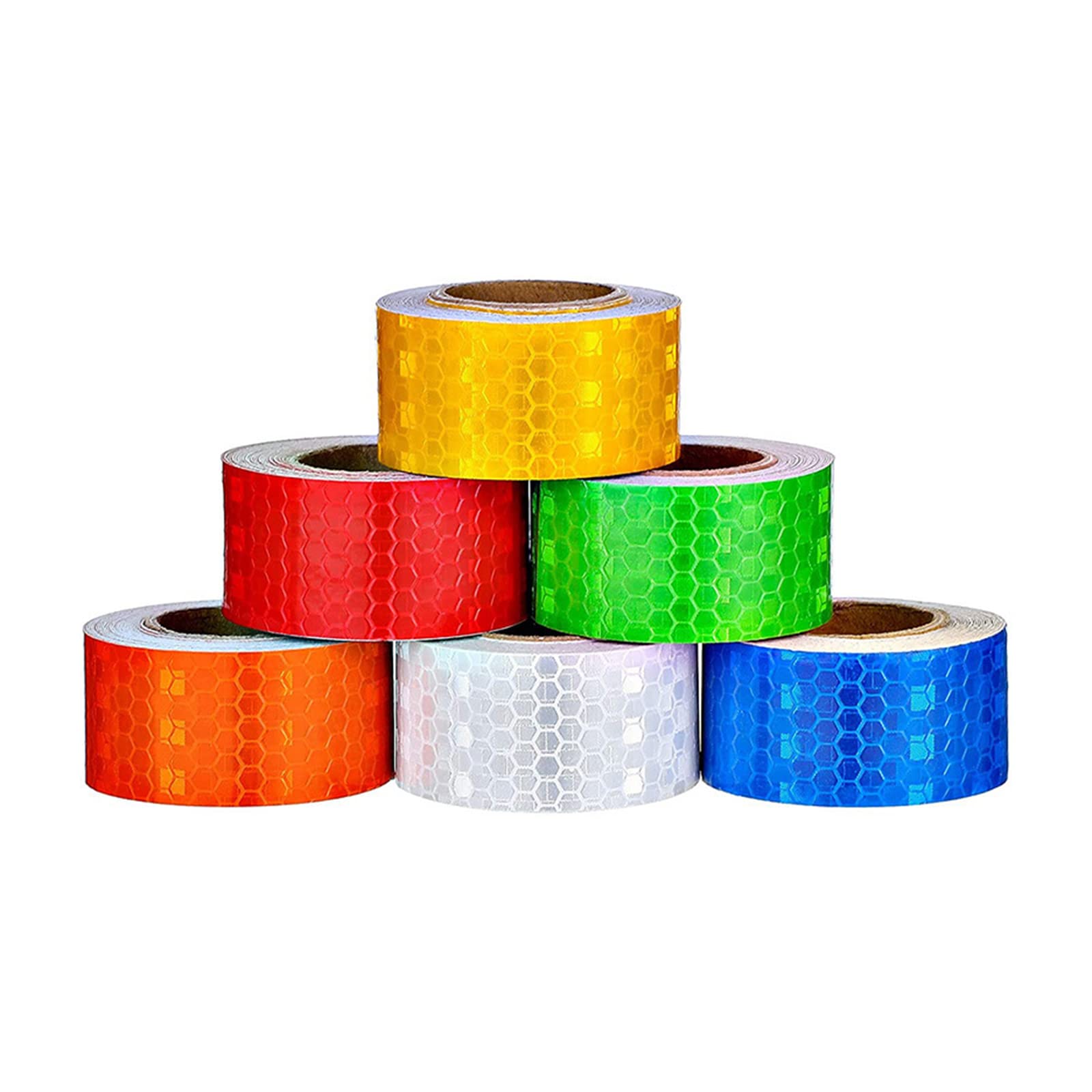 Yuzguhey Combination Reflective Tape, Self Adhesive Fluorescent Reflector Warning Tape, Multicolor 2.5Cm And Width(,2.5Cm)