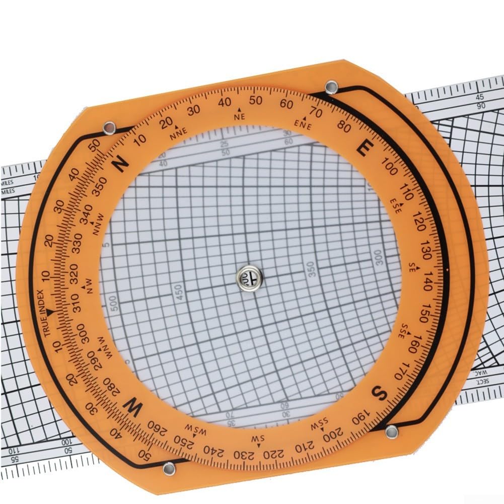 Plotter de navegación de aviación ABS transparente 360° regla deslizante para planificación de vuelo