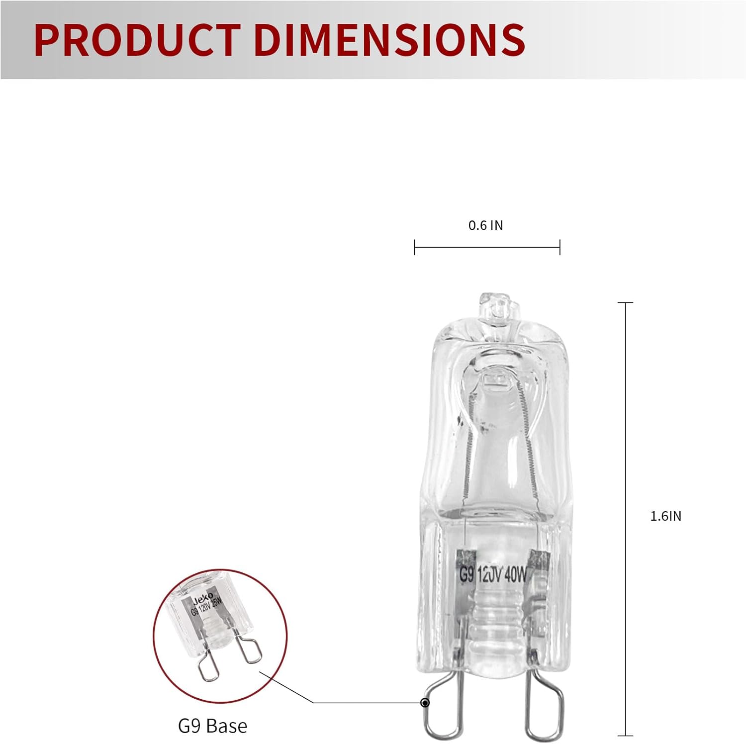 G9 Halogen, 12 Pack 2 Pin Base JC Type, 40W 120V T4 Appliance Light Bulb for Oven, Stove, Refrigerator, Microwave