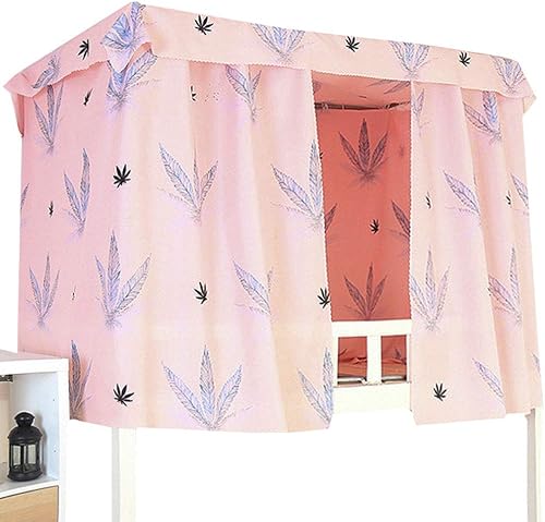 Miniatura 2 de Adela Boutique Cortina de cama con estampado de estrellas, cortina de cama de tela opaca para cama individual, litera, tienda de campaña de 3 piezas