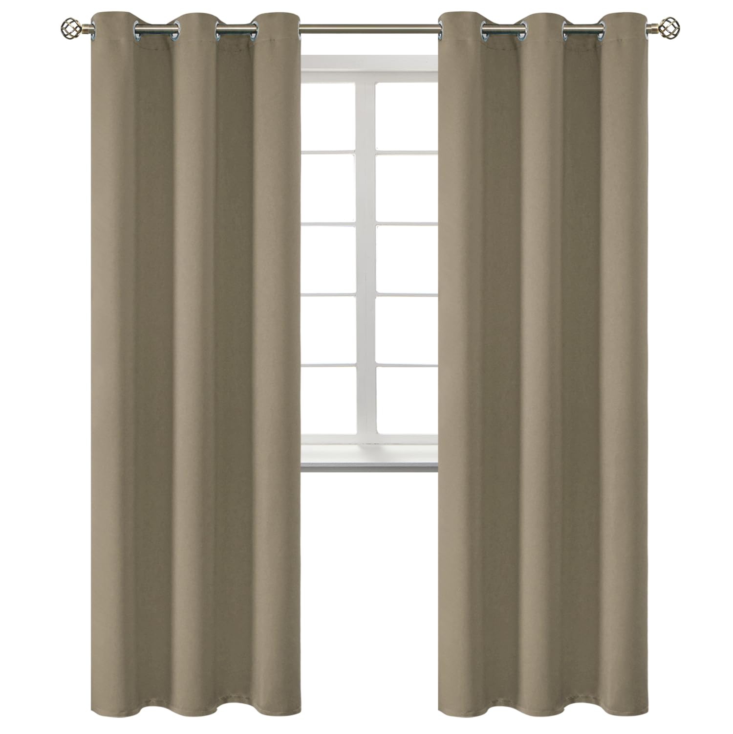 BGment Room Darkening Curtains 84 Inches Long - Grommet Thermal Insulated Drapes Window Treatment Curtains for Bedroom, 2 Panels, 38 x 84 Inch, Cocoa
