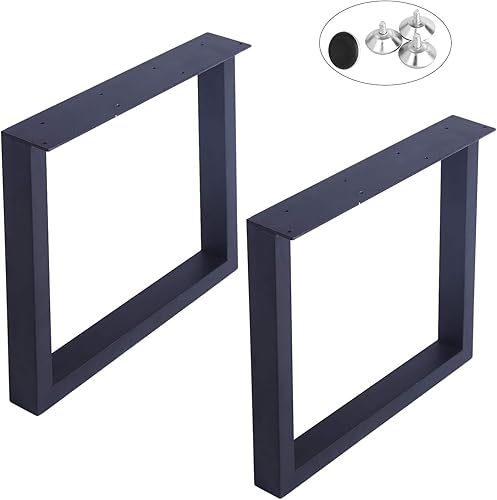 MBQQ Patas para muebles de 15.7" de altura 17.7" de ancho, tubo cuadrado rústico decorativo, patas de mesa de metal resistente, patas de escritorio