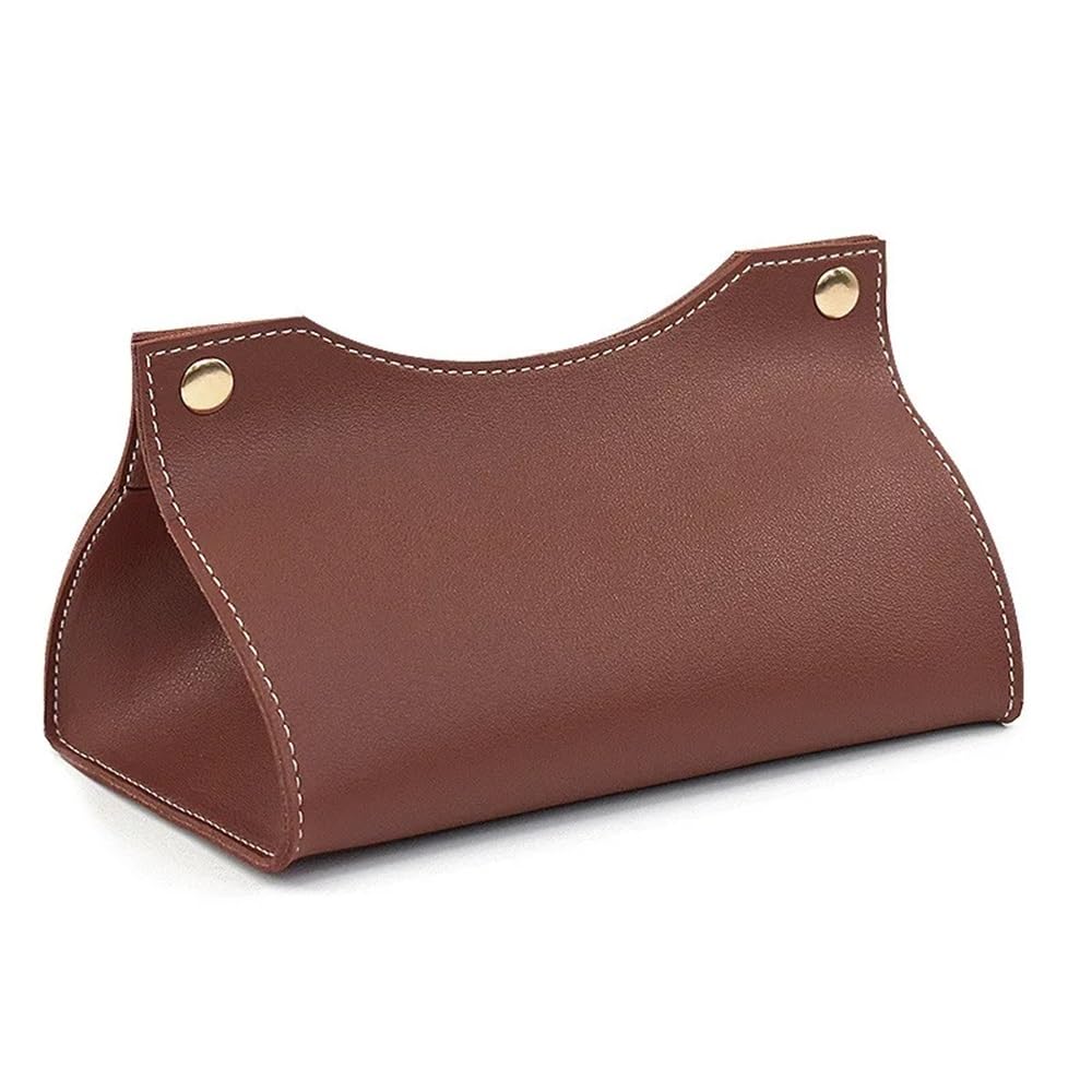 Tissue Case Tissue Box Holder PU Leather Organiser Home Coffee Table Desktop Simple Napkin Holders Tissue Dispenser(Bruin)