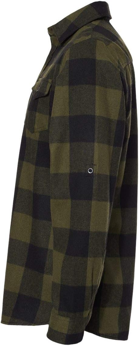 Burnside Mens Yarn-Dyed Long Sleeve Flannel Shirt, XL, Grey-White