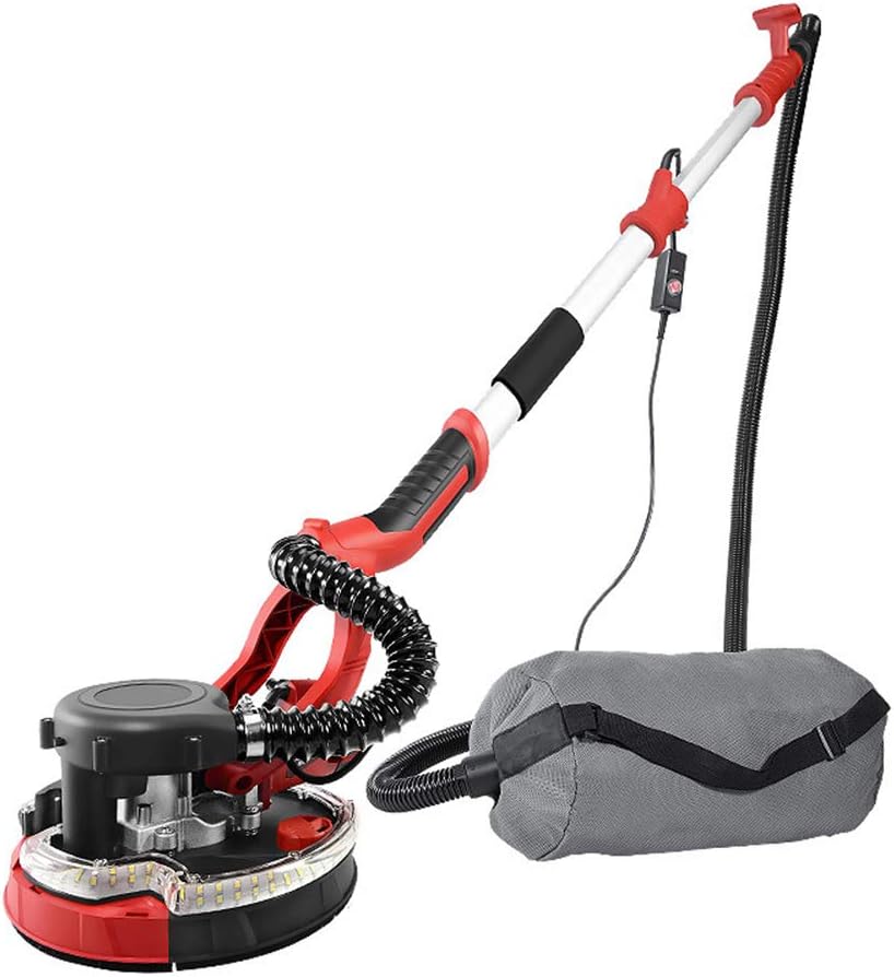 Power Tools Telescopic Dry Wall Sander with Set of Dust Bag,6 Sandpaper,Double Light Strip,Suspended Grinding, Automatic Leveling