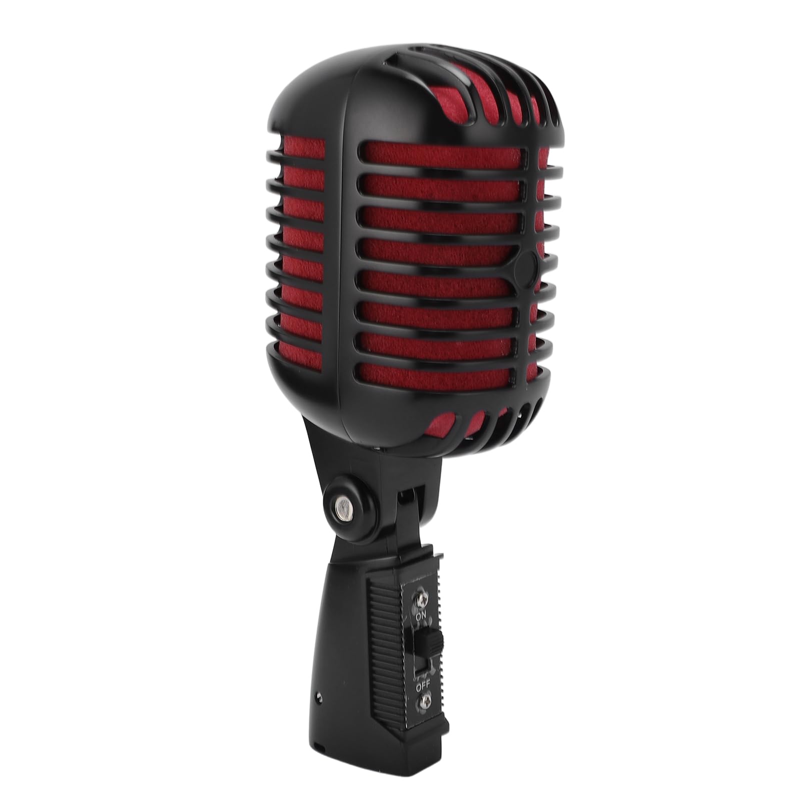 Dioche Micrófono Dinámico Micrófono Dinámico Cardioide - Ajustable con ángulo de Captación Cardioide Retro para Presentaciones en el Escenario - KTV - Gris Plomizo - Diseño Duradero (Black)
