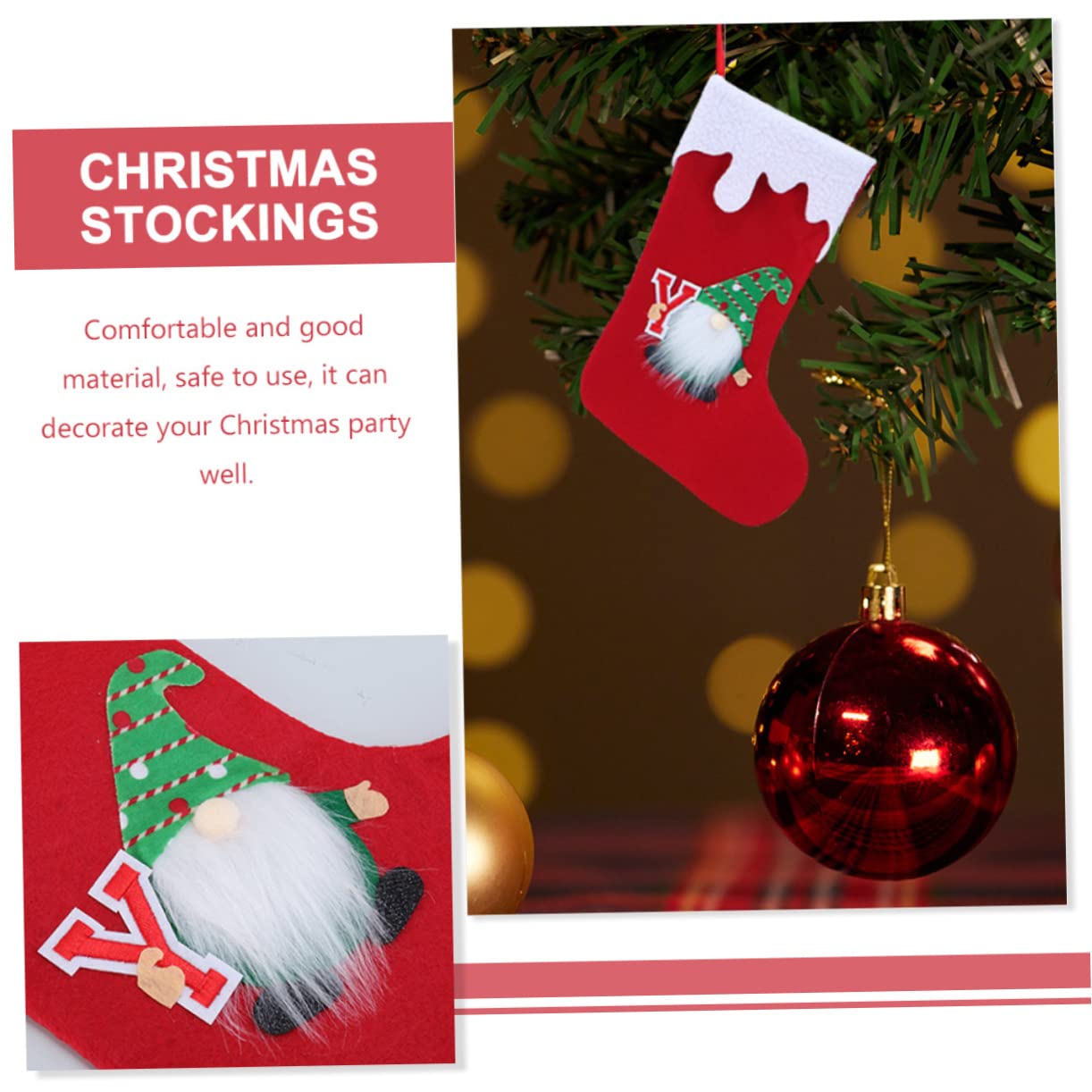 TOPBATHY 12 STK Gesichtsloser Weihnachtsstrumpf Kaminstrümpfe Hängende Tasche Christbaumschmuck Weihnachtsbaum Tasche Strümpfe Socken-geschenktüte Weihnachtstasche Vlies