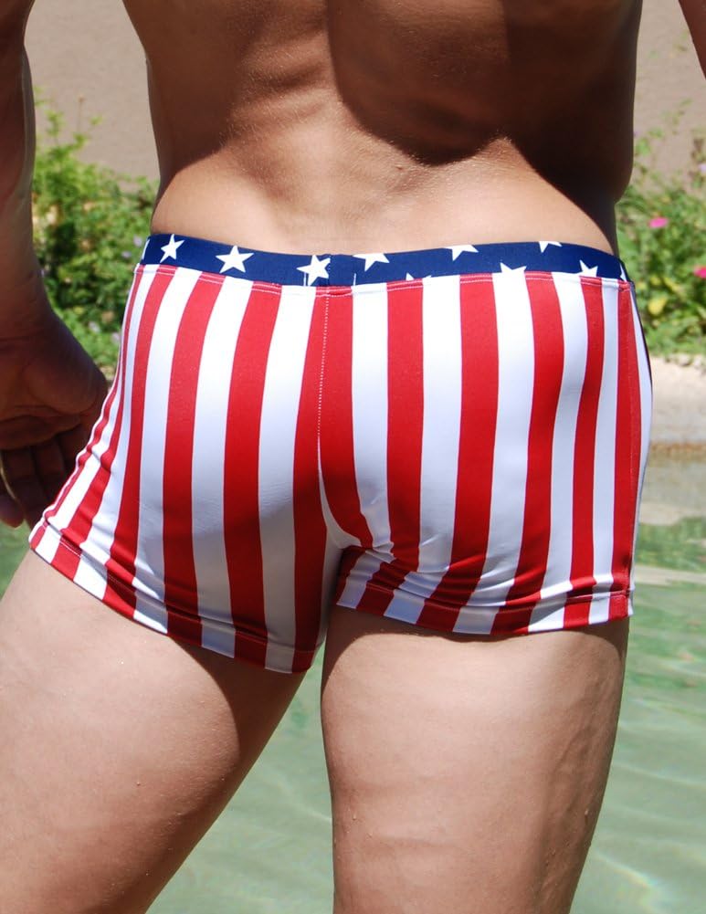 Men's Stars & Stripes Square Cut Swimwear Size:Large