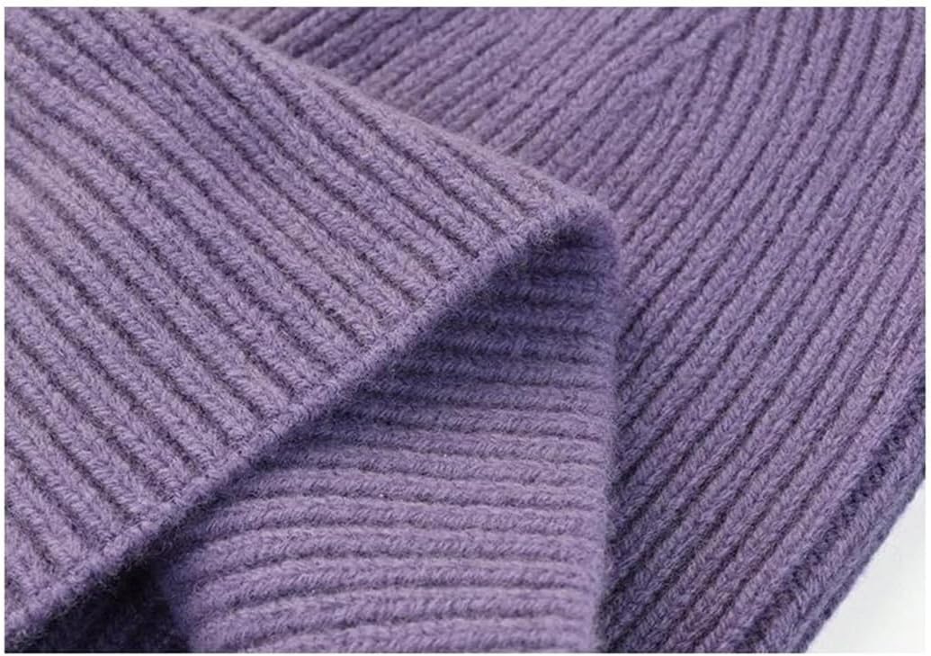 Women's Solid Wool Knitted Versatile Cold Thickened Warm Beanie Cap Hat