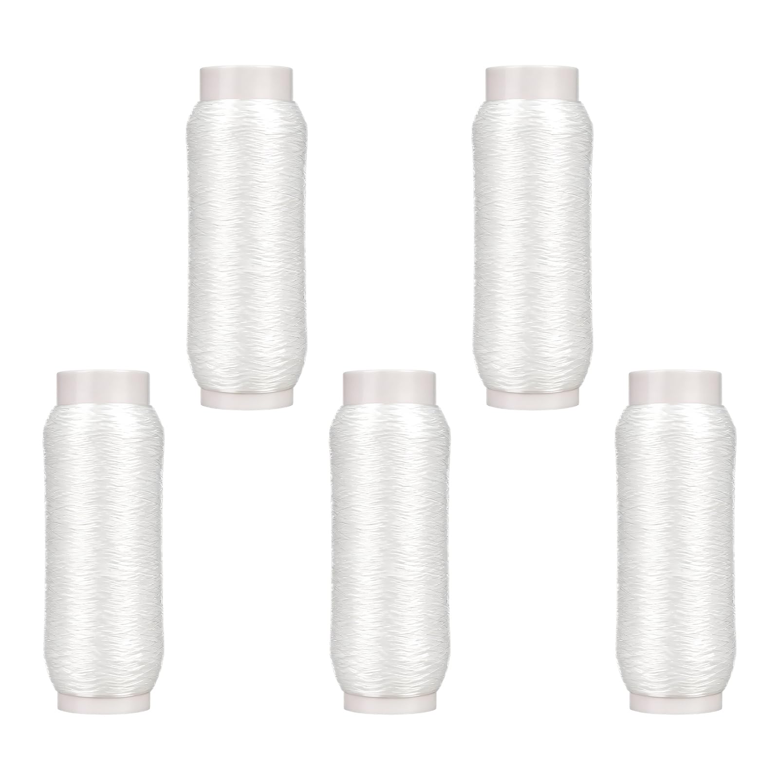 5pcs Elastic Bait Thread for Fishing, Plastic Clear Invisible Fishing Bait String 0.1mm/0.004in 250m/820ft Per Spool Stretchy Thread for Salmon Sturgeon Catfish Bass