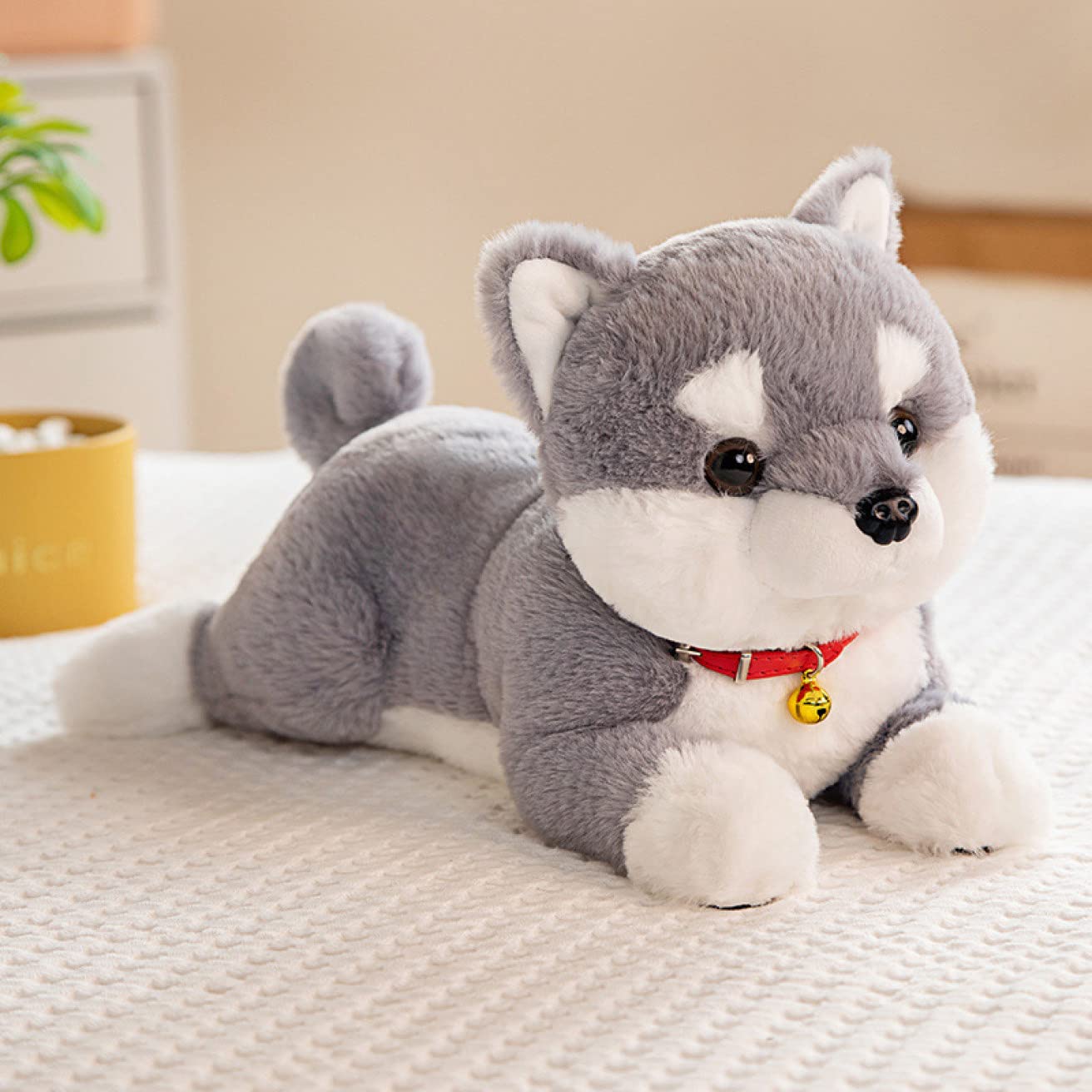 Amazon.co.jp: [LSDZW] ぬいぐるみ 柴犬 グレー 犬 大きい 抱き枕 生々