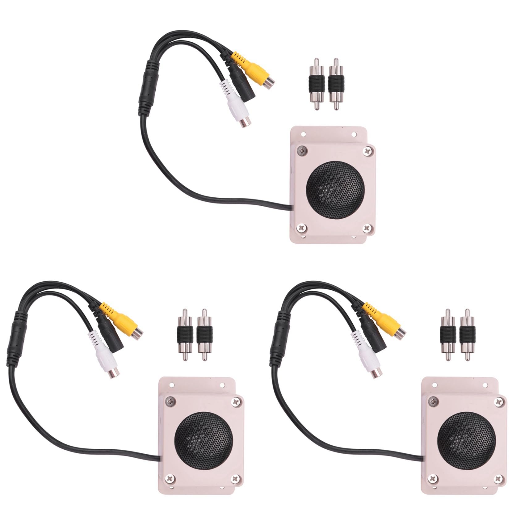 3X Dispositivo de Altavoz de Micrófono para Cámara de Seguridad Impermeable Al Aire Libre para Cámara IP Grabación de Audio Interfono de Radio Bidireccional