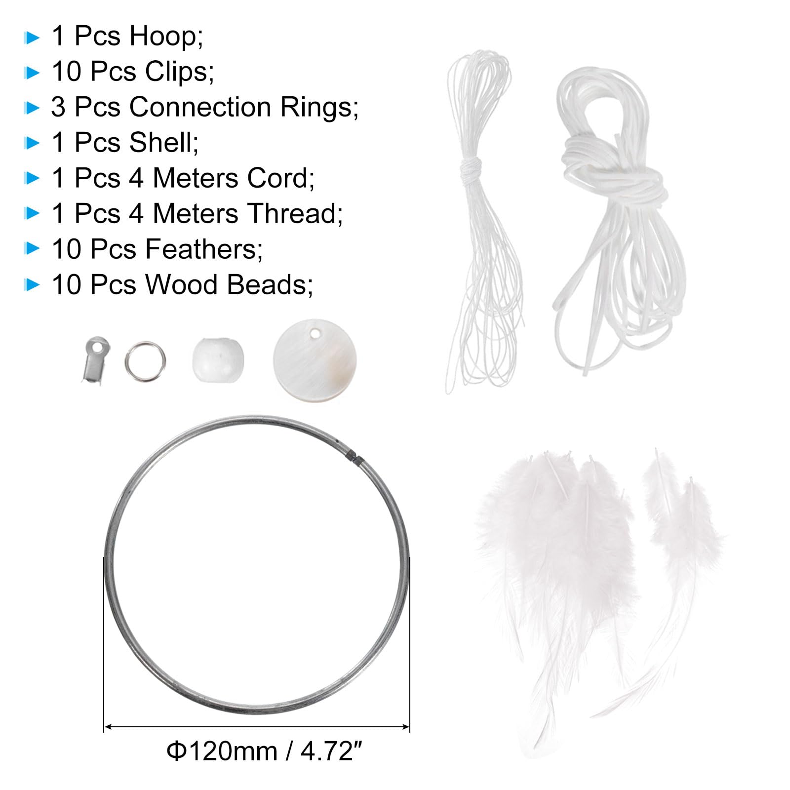 PATIKIL DIY Dream Catcher Kit, Making Dream Catcher Supplies Wall Hanging Handmade Dream Catcher Kits for Beginner Style 3, White - Image 2