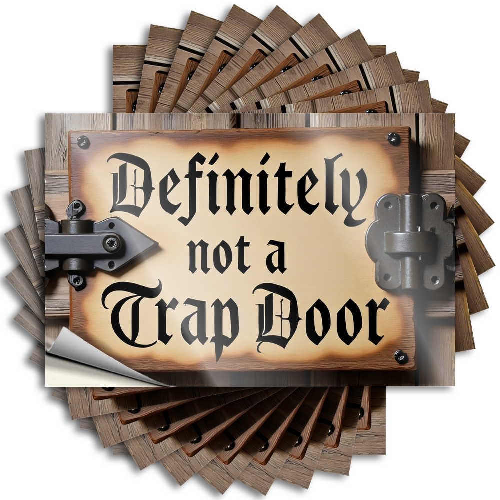 At Home Decor Happy Saying - Definitely Not A Trap Door Sign Removable Decal Laptop Easy Peel for Friends(12X18CM)
