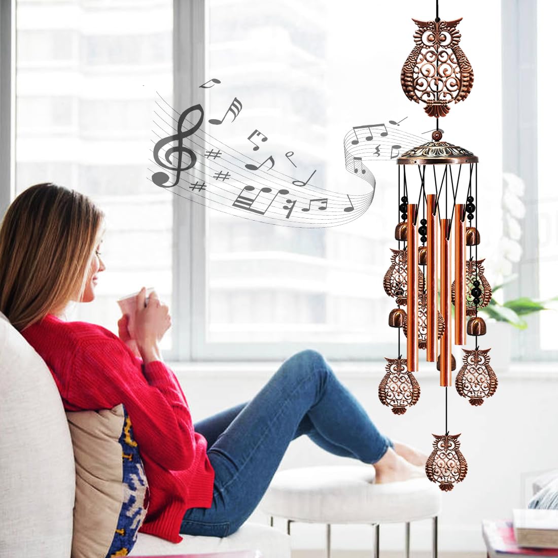 Carillon éolien En Forme De Hibou Pour La Maison, La Terrasse, Le