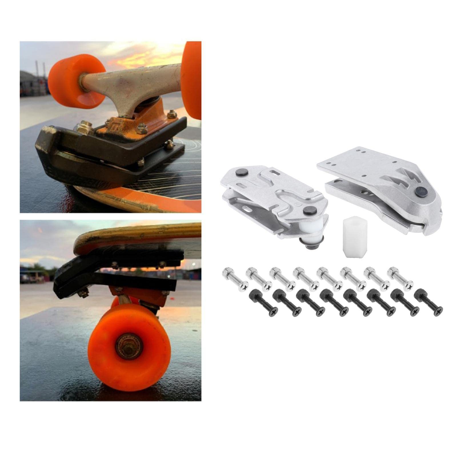 F Fityle Surf Skate Trucks 6,25" High Performance Surfboard Skateboard Surf and Rail Adapter Longboard Cruise Cross Training Tool Decks Teile - Weiß