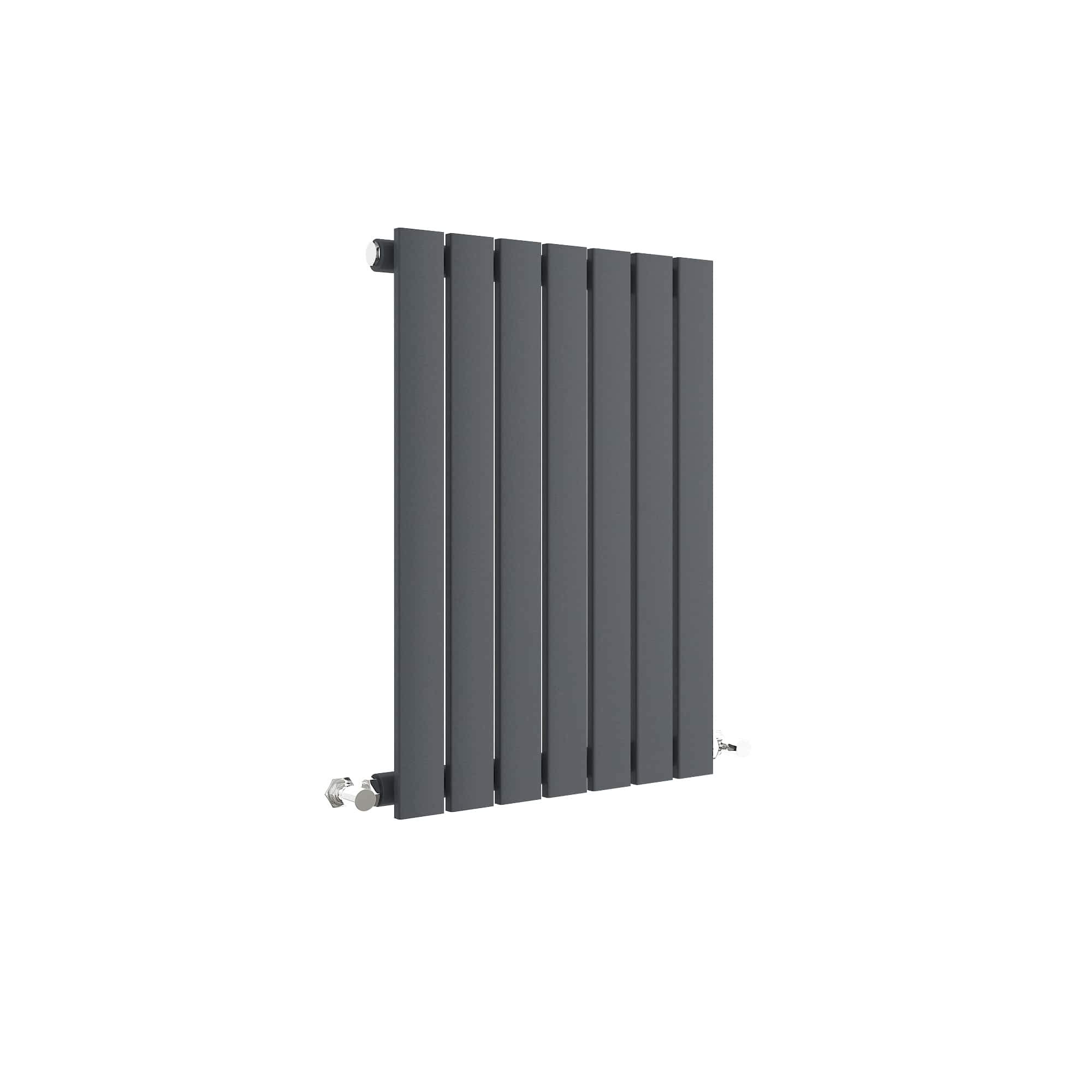 NuieHLA54 Sloane Modern Home Wall Mount Designer Horizontal Single Panel Radiator, 600mm x 412mm x 53mm, Anthracite
