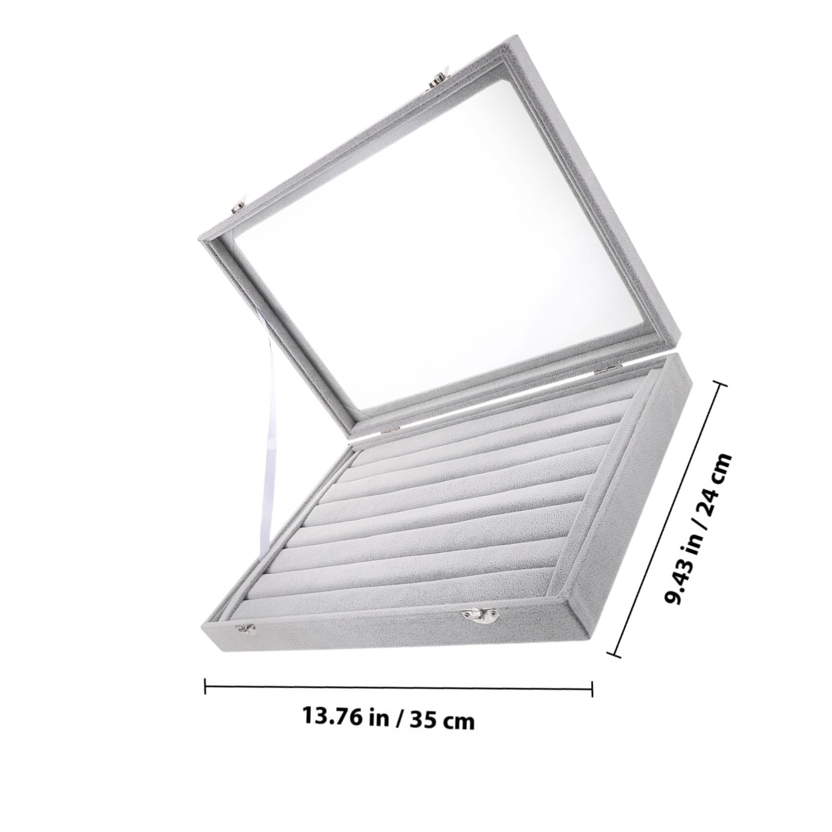 Uonlytech Caja de Almacenamiento de Anillos Transparente Tapa Bandejas Apilables para Organizar Joyas Caja de Anillos para Exhibir Joyas
