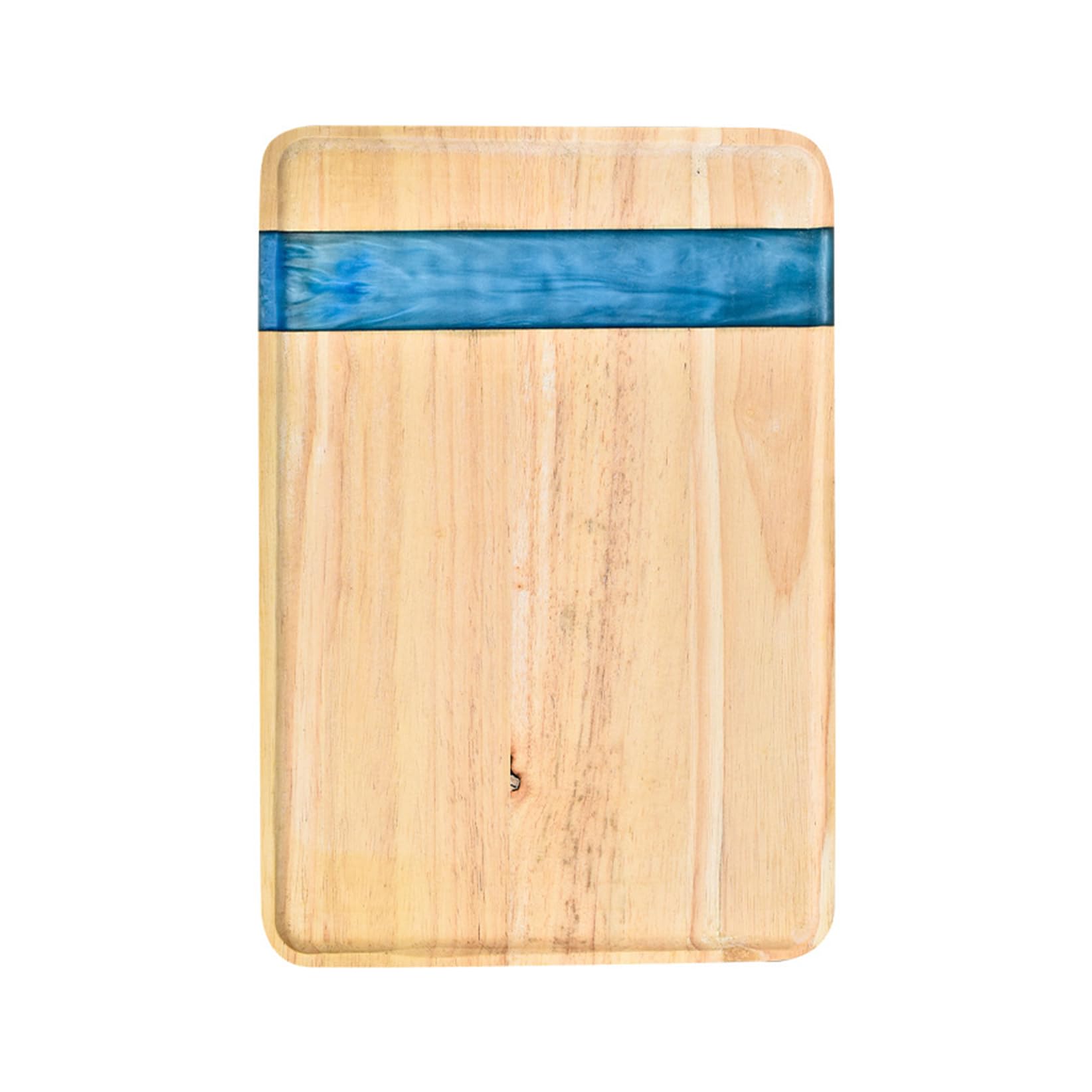 Tagliere per Formaggi in Resina Artistica, Tagliere in Legno da Macellaio in 3 Misure, in Rovere e Resina Blu, Tagliere per Carne, Verdure, Frutta, Barbecue, da Usare Com,Blue-30cm